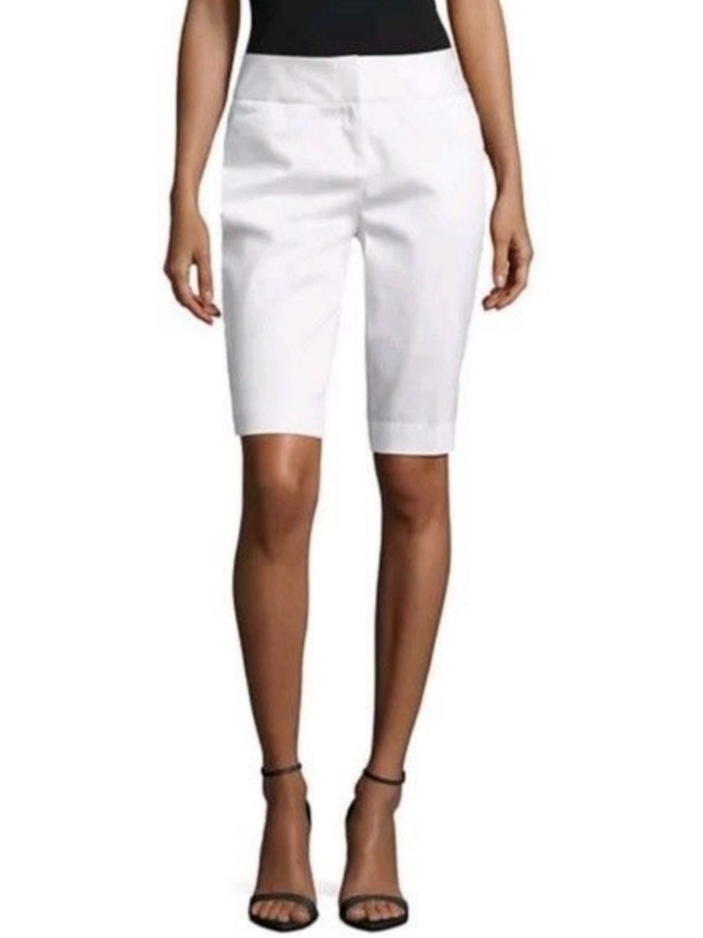 NWT Worthington Modern Fit White Stretch Bermuda Shorts